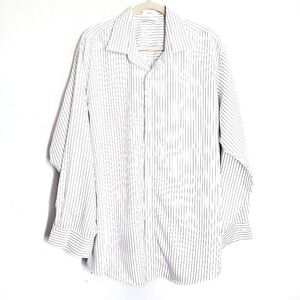 Kenneth Cole Shirt Size 18 White Striped Button Up